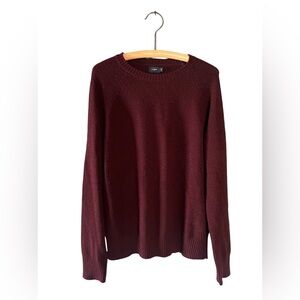 J. CREW Lamb’s Wool Sweater Crew Neck Wine Long Sleeve L Men's Pull Over Luxury
